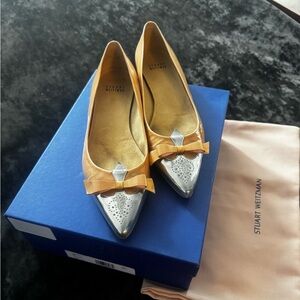Stuart Weitzman Tan and Silver Women's flat  Shoes size 10.5